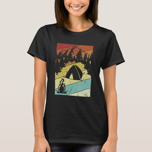 Retro Campgrounds Glamping Backpacking Camper Camp T-Shirt (Vorderseite)