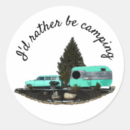 Retro-Camping-Anhänger-Sticker Runder Aufkleber