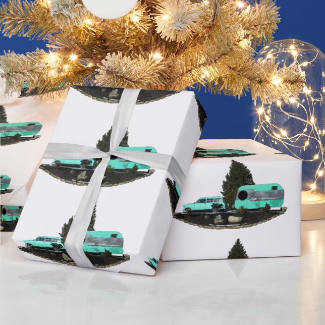 Retro-Camping-Anhänger-Wrapper Geschenkpapier (Feiertage)
