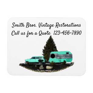 Retro Camping Car Trailer Flexibles Foto Magnet