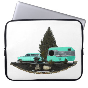 Retro Camping Car Trailer Notebook-Sieb Laptopschutzhülle