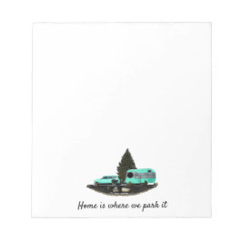 Retro Camping Car Trailer Notepad Notizblock