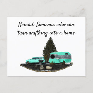 Retro Camping Car Trailer Postkarte