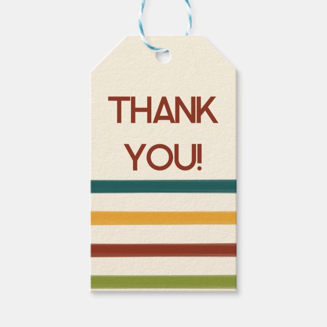 Retro-Camping-Dankeschön-Tags Geschenkanhänger (Vorderseite)