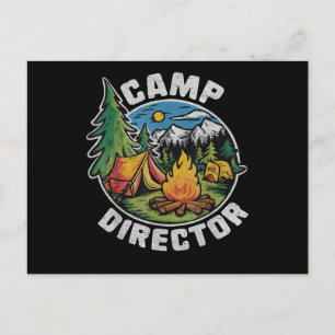 Retro-Camping-Direktor Camping-Sommercamp Lustiger Postkarte