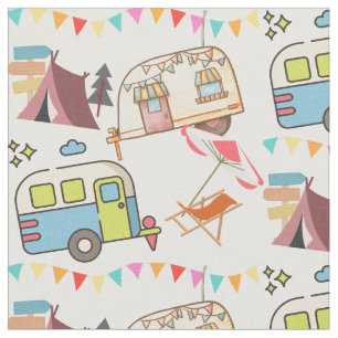 Retro Camping - Happy Camping. Alter Schulspass! Stoff