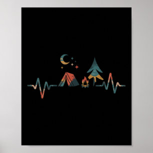 Retro-Camping-Outdoor-Heartbeat-Natur-Camper-Hiki Poster