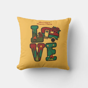 Retro Camping Theme LIEBE Camping Kissen