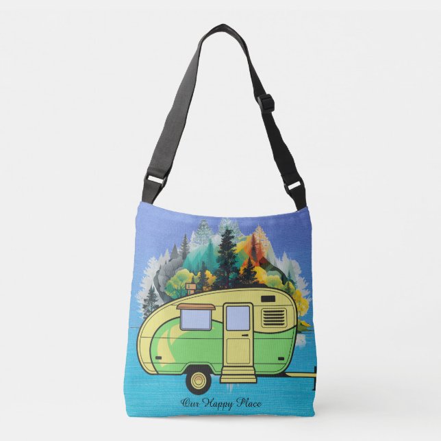 Retro-Camping. Unsere Tasche des glücklichen Ortes (Vorderseite)