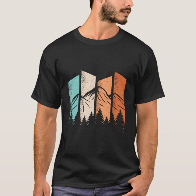 Retro Camping Wandern im Val Piora T-Shirt (Vorderseite)