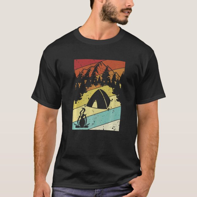 Retro Campingplatz Zelte Glamping Camping 2 T-Shirt (Vorderseite)