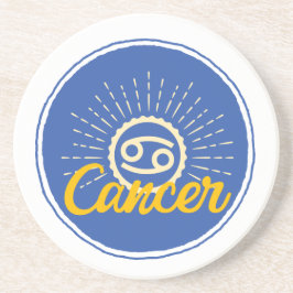 Retro Cancer Zodiac Sign Abzeichen Getränkeuntersetzer