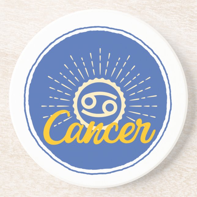 Retro Cancer Zodiac Sign Abzeichen Getränkeuntersetzer (Vorne)