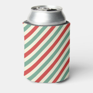 Retro Candy Cane Weihnachtsstreifen Rot Grün Dosenkühler