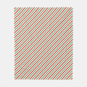 Retro Candy Cane Weihnachtsstreifen Rot Grün Fleecedecke