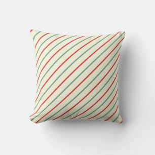 Retro Candy Cane Weihnachtsstreifen Rot Grün Kissen