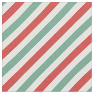Retro Candy Cane Weihnachtsstreifen Rot Grün Stoff