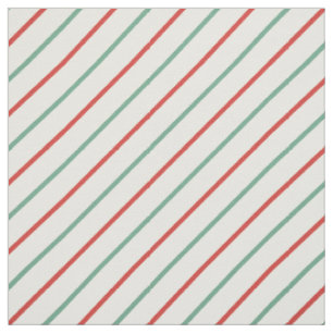 Retro Candy Cane Weihnachtsstreifen Rot Grün Stoff
