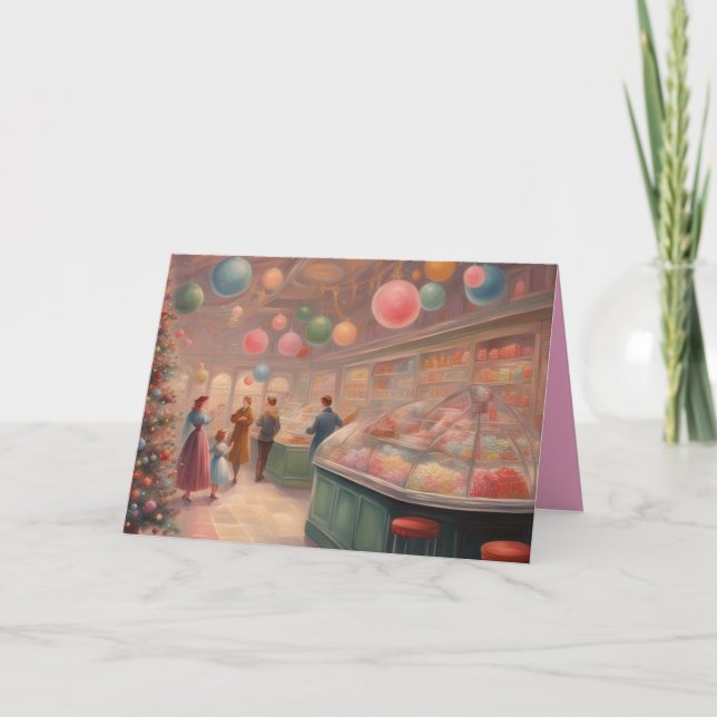 Retro Candy Sore during the  Christmas holidays Karte (Vorderseite)