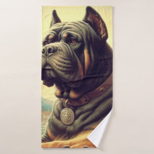 Retro Cane Corso Painting Badehandtuch