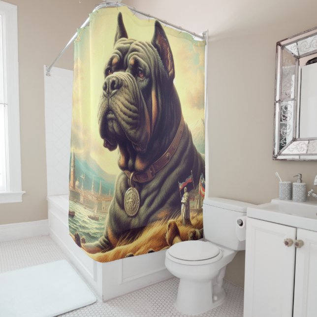 Retro Cane Corso Painting Duschvorhang (Beispiel)