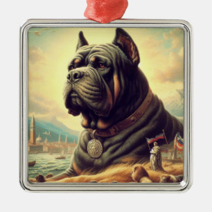 Retro Cane Corso Painting Ornament Aus Metall