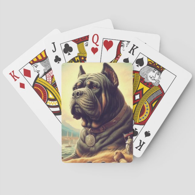 Retro Cane Corso Painting Spielkarten (Rückseite)