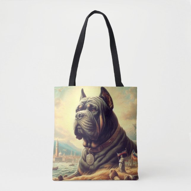 Retro Cane Corso Painting Tasche (Vorderseite)