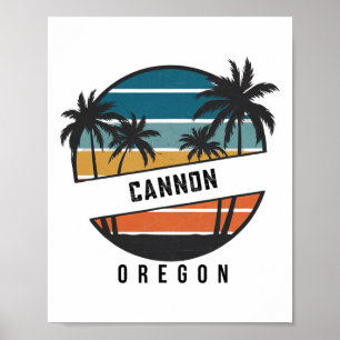 Retro Cannon Beach Oregon Surfbrett Surfen Poster