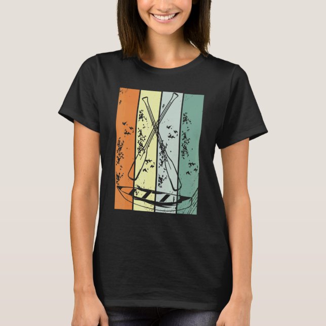 Retro Canoeing Paddle Paddling Canoeist Kayak Kaya T-Shirt (Vorderseite)
