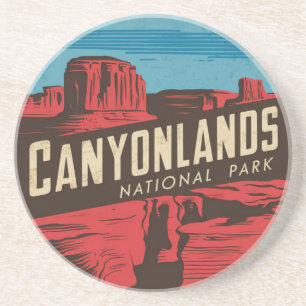 Retro Canyonlands Nationalpark Reisemblem Getränkeuntersetzer