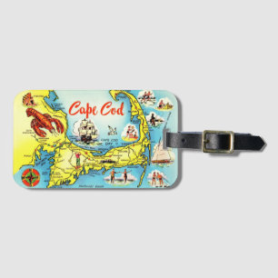 Retro Cape Cod Map Gepäckanhänger