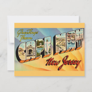 Retro Cape May NJ Postcard Postkarte