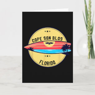 Retro Cape San Blas Florida Beach Surfen für Männe Karte
