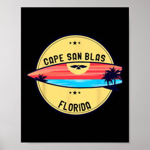 Retro Cape San Blas Florida Beach Surfen für Männe Poster