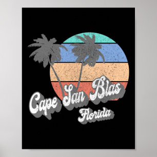 Retro Cape San Blas Florida Fl Vintage Strand Surf Poster
