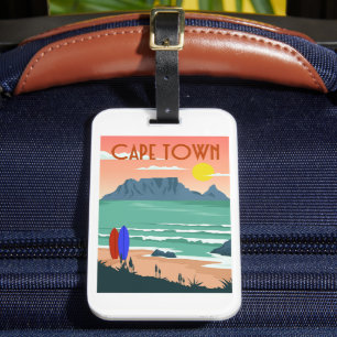 Retro Cape Town Südafrika Tafelberg Gepäckanhänger