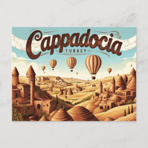 Retro Cappadocia-Ansichten Postkarte