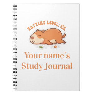 Retro Capybara Akkuladestand 1% Notizbuch Notizblock