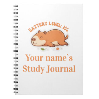 Retro Capybara Akkuladestand 1% Notizbuch Notizblock