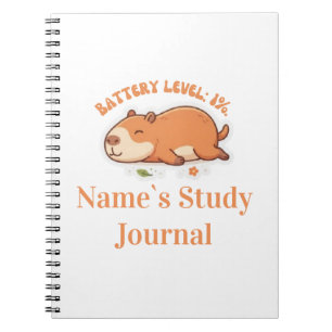 Retro Capybara Akkustand 1% Notizbuch Notizblock