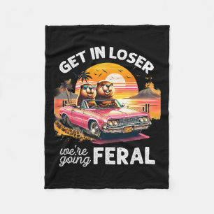 Retro Capybara kommen in Loser Wir39re gehen Feral Fleecedecke