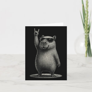 Retro Capybara Rock Music Gift Männer Kinder Fraue Karte
