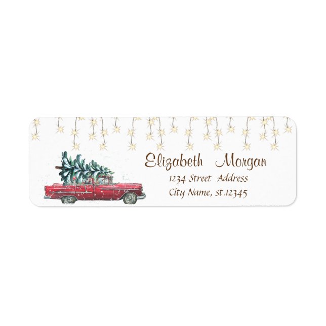 Retro Car Pine Tree Weihnachtslieder (Vorne)