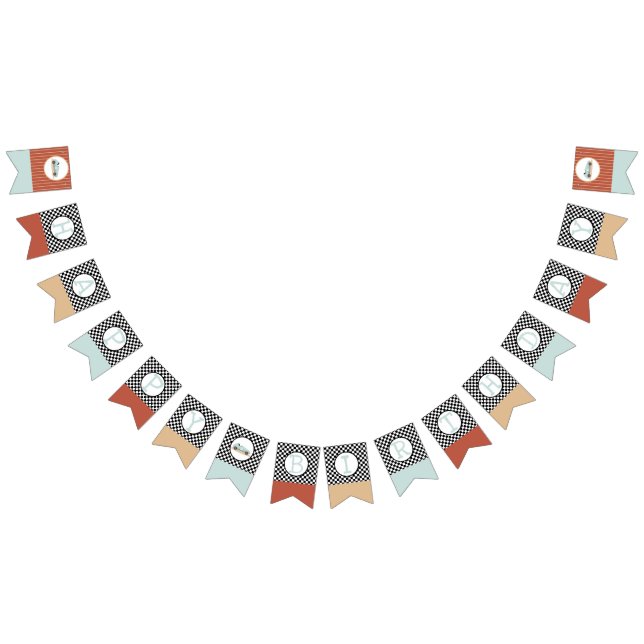 Retro-Car-Thema Erwachsen von zwei schnellen Jagdf Wimpelkette (Alle)