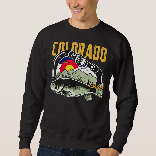 Retro Carabiner Colorado Fischen Sweatshirt (Vorderseite)