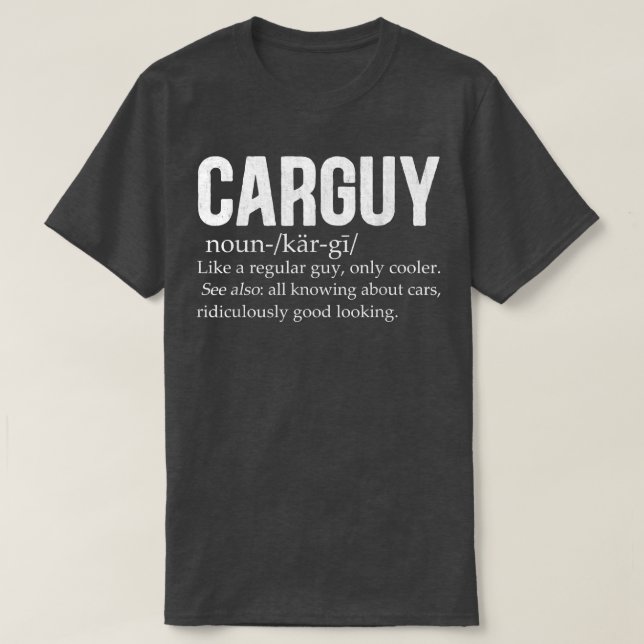 Retro Carguy Funny Car Typ Definition Geber Kopf T-Shirt (Design vorne)