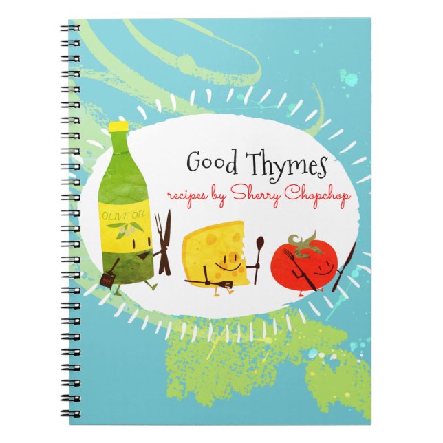 Rétro carnet italien de recette d'ustensiles de (Devant)