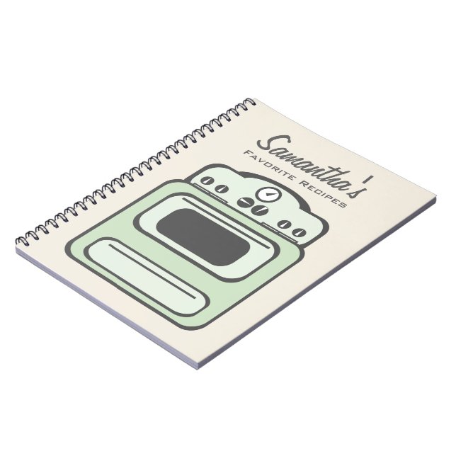 Rétro carnet vert de recette de fourneau (Côté gauche)