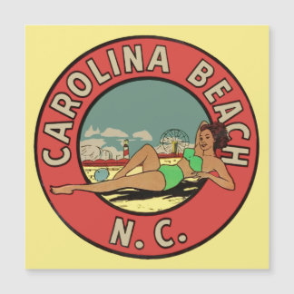 Retro Carolina Beach Rundel Magnetkarte